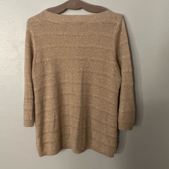 Lauren Ralph Lauren Linen-Cotton Blend Metallic Pullover Sweater, Size 1X - Picture 3 of 5